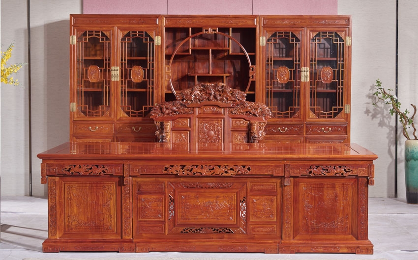 盛世王朝大班台三组合书柜